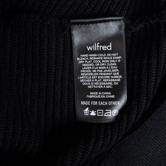 Aritzia Wilfred Light Cropped Cardigan Sweater Black Linen Blend Small - Picture 11 of 11